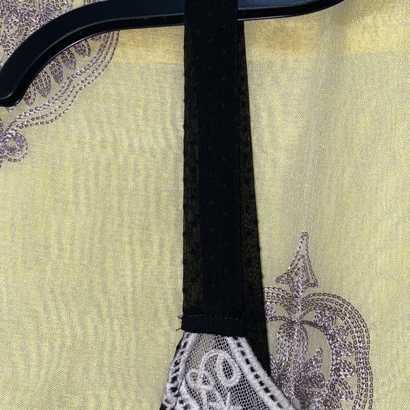 CHLOE K BLACK POLKA- DOT LACE SCOOP NECK TANK TOP SZ XS - Picture 6 of 7